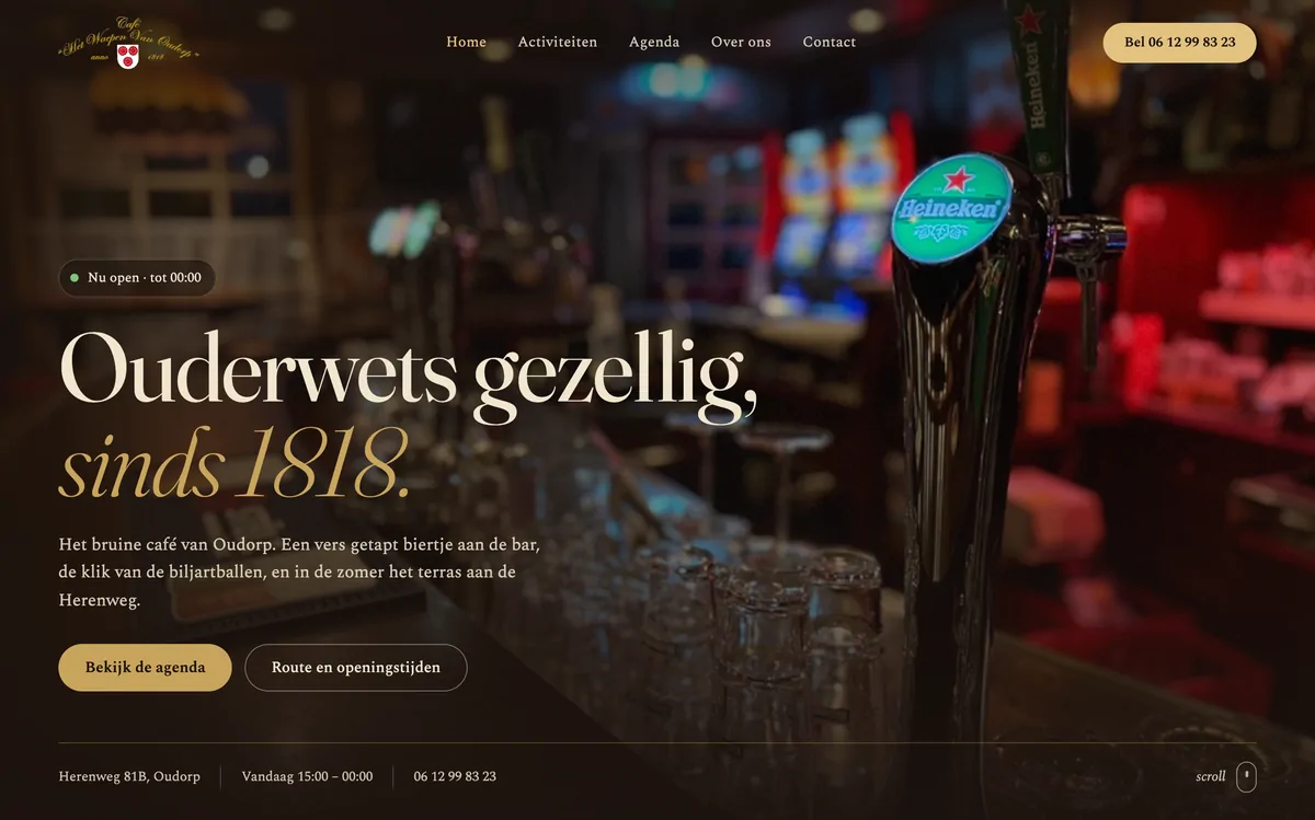 De nieuwe website van Het Waepen van Oudorp