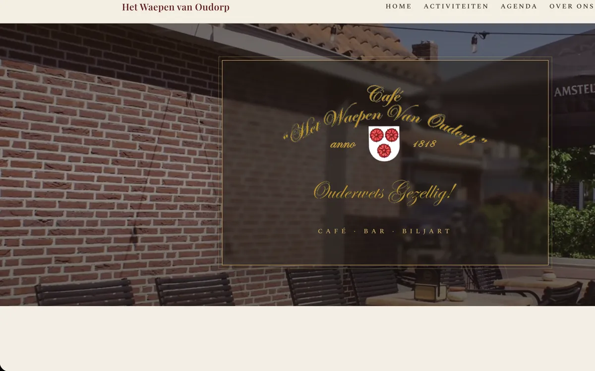Website voor Café Het Waepen van Oudorp in Alkmaar